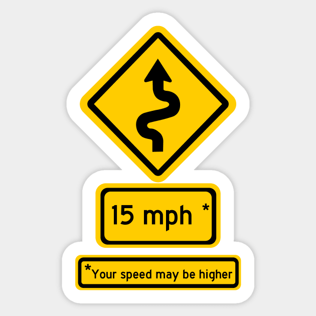 windy road speed sign (mph) Sticker by graphius